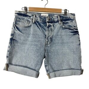 FRAME Women's‎ Shorts Denim Acid Wash Cotton RICHLAKE Le Slouch Bermuda Size 28